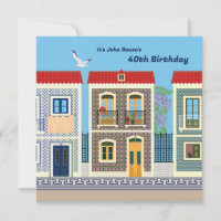 Schöne portugiesische Häuser mit Fliesen oder Azul