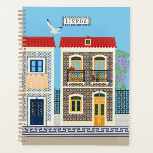 Schöne portugiesische Häuser mit Fliesen oder Azul Planer