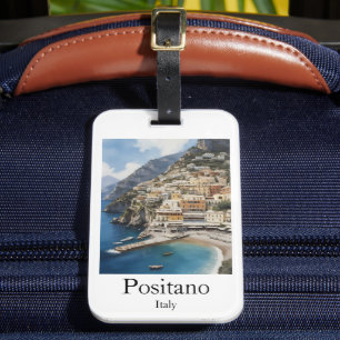 Schöne Positano Italien Landschaftsmalerei Gepäckanhänger