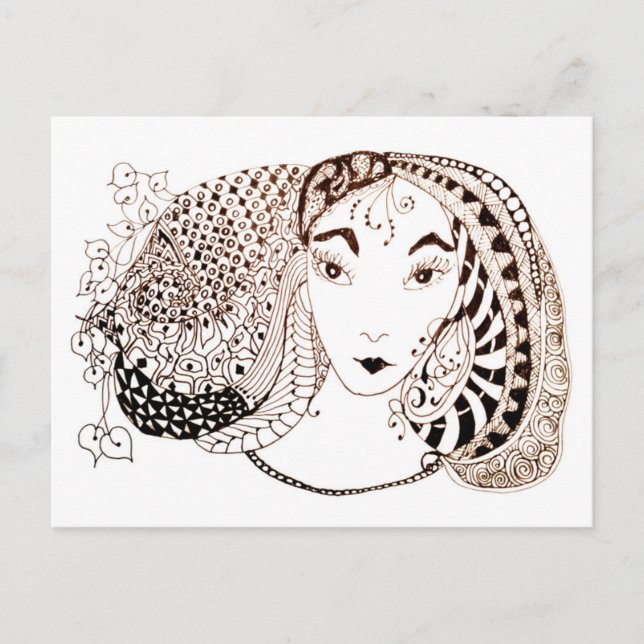 Schöne Prinzessin Postkarte (Vorderseite)