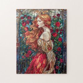 Schöne Prinzessin unter Rose Puzzle