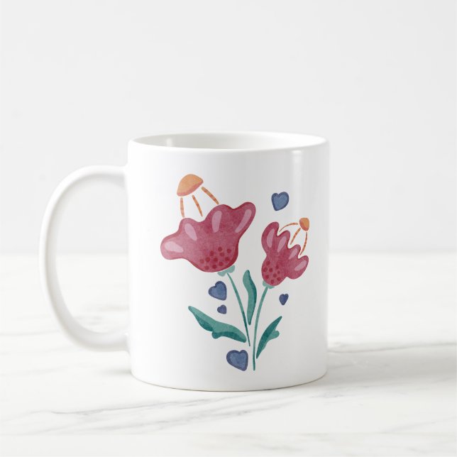 Schöne psychedelische Blume Kaffeetasse (Links)