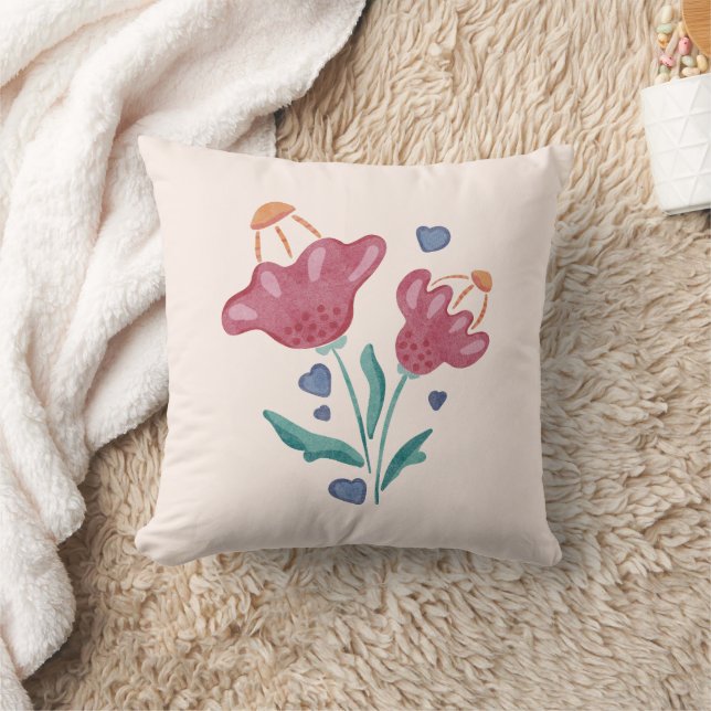 Schöne psychedelische Blume Kissen (Decke)