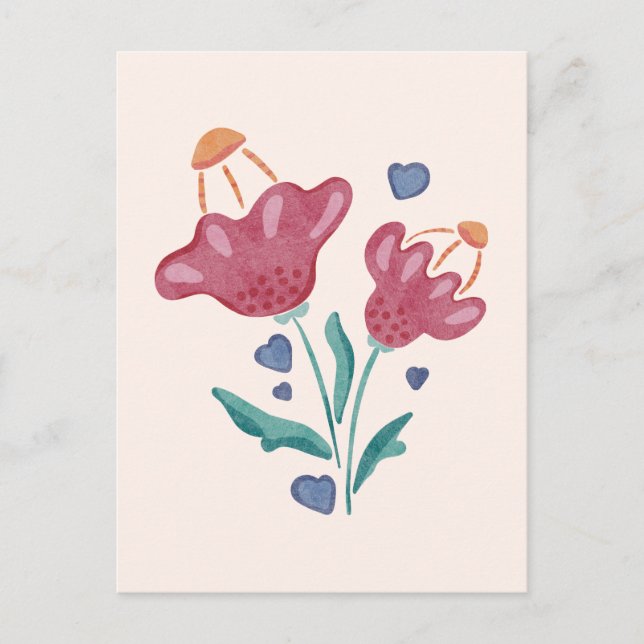 Schöne psychedelische Blume Postkarte (Vorderseite)