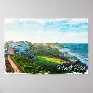 Schöne Puerto Rico Landschaft Poster