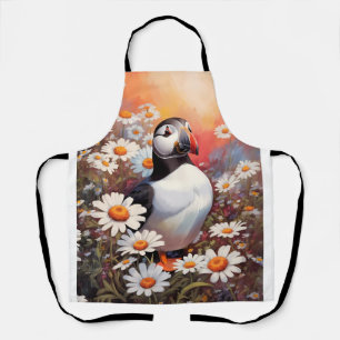 Schöne Puffin auf dem Platz Daisy Schürze