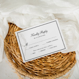 schöne Rahmen Menü Wahl Hochzeitskarte RSVP Karte