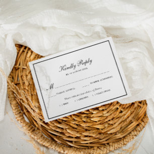 schöne Rahmen Menü Wahl Hochzeitskarte RSVP Karte