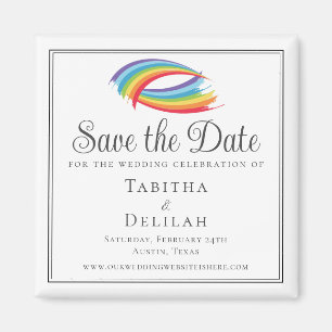 Schöne Rainbow-Hochzeitswellen Save the Date Magnet