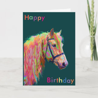 Schöne Rainbow Pony Geburtstagskarte Karte