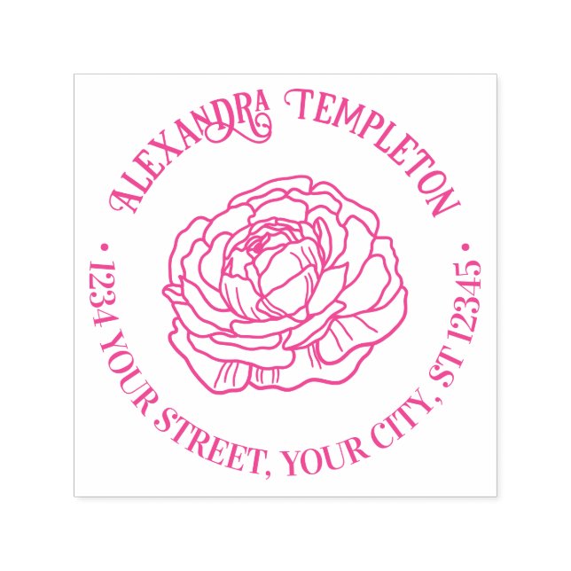 Schöne Ranunculus-Blumenname Rücksendeadresse Permastempel (Design)