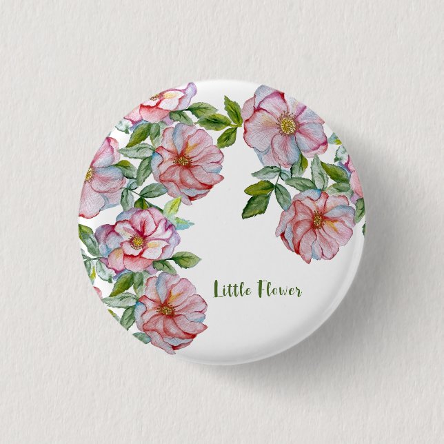 Schöne, realistische Rose. Button (Vorderseite)