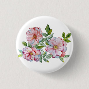 Schöne, realistische Rose. Button
