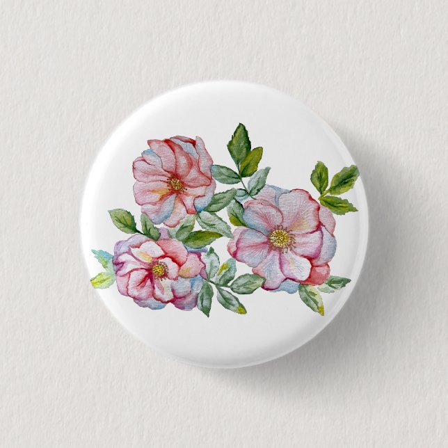 Schöne, realistische Rose. Button (Vorderseite)
