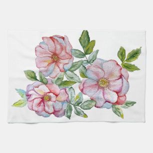 Schöne, realistische Rose. Geschirrtuch