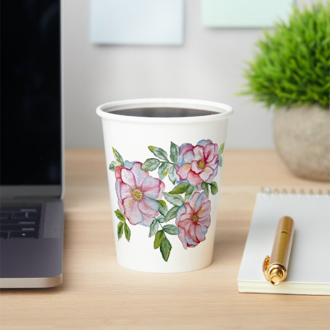 Schöne, realistische Rose. Pappbecher (InSitu)