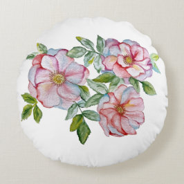 Schöne, realistische Rose. Rundes Kissen