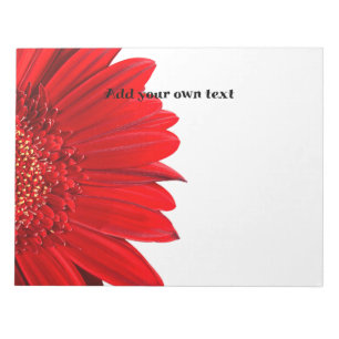 Schöne Red Daisy Template Notizblock