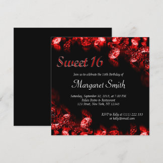 Schöne Red Diamond Sweet 16 Einladung