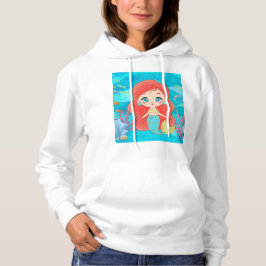 Schöne RED HAIR Meerjungfrau spielt Hoodie