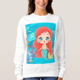 Schöne RED HAIR Meerjungfrau spielt Sweatshirt
