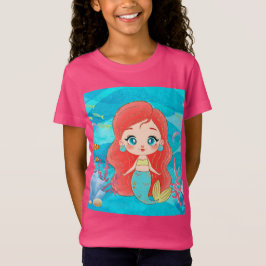 Schöne RED HAIR Meerjungfrau spielt T-Shirt