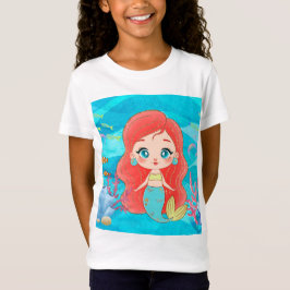 Schöne RED HAIR Meerjungfrau spielt T-Shirt