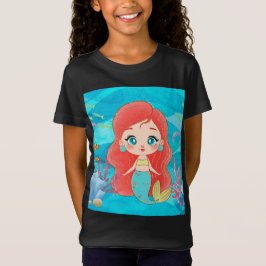 Schöne RED HAIR Meerjungfrau spielt T-Shirt