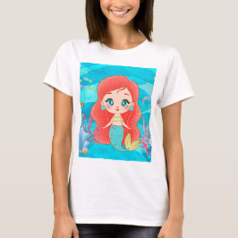 Schöne RED HAIR Meerjungfrau spielt T-Shirt