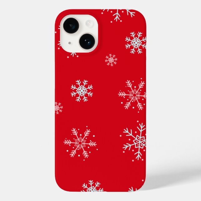 Schöne Red Illustration Schneeflocke Red Backgroun Case-Mate iPhone Hülle (Rückseite)