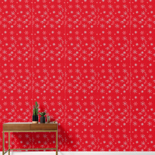 Schöne Red Illustration Schneeflocke Red Backgroun Tapete