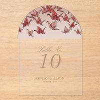 Schöne Red Origami Paper Crane Wedding