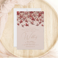 Schöne Red Origami Paper Crane Wedding