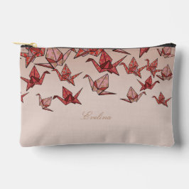 Schöne Red Origami Paper Crane Wedding Zubehörtasche