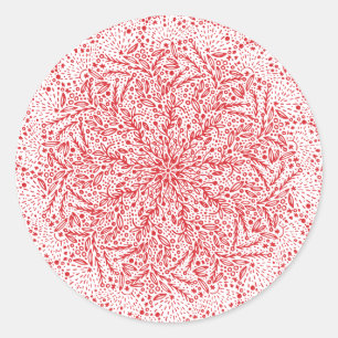 Schöne Red Star Weihnachtsfeiertage Briefmarke Runder Aufkleber