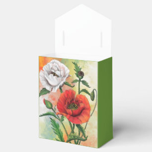 Schöne Red White Poppy Fevor Box Geschenkschachtel