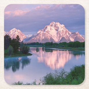 Schöne Reflections Grand Tetons Rechteckiger Pappuntersetzer