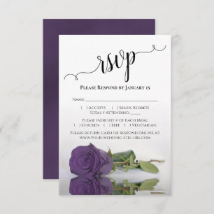 Schöne Reflektion Amethyst Lila Rose Hochzeit RSVP Karte