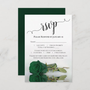 Schöne Reflektion der Grünen Rose Hochzeit RSVP Karte