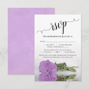 Schöne Reflektion Lila Rose Hochzeit Lilac RSVP Karte