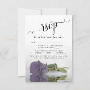Schöne Reflektion Lila Rose Hochzeit RSVP Karte