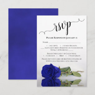 Schöne Reflektion Vivid Royal Blue Rose Wedding RSVP Karte