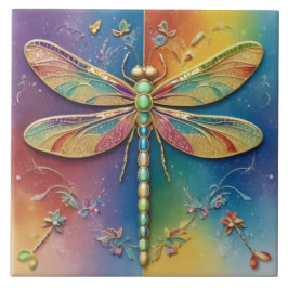 Schöne Regenbogen-Dragonfly - farbenfrohe Multicol Fliese