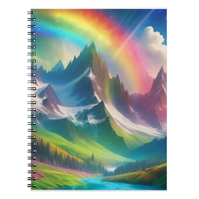 Schöne Regenbogen-Fantasiewelt Notizblock (Vorderseite)