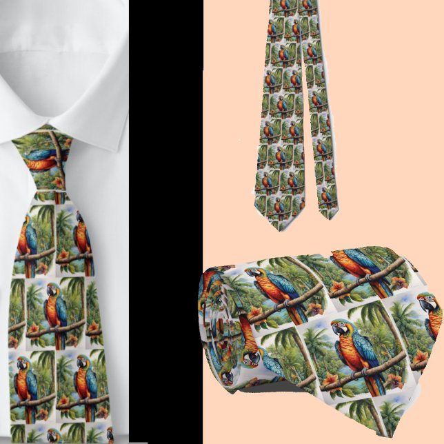 Schöne Regenbogen Parrots Necktie Krawatte (Von Creator hochgeladen)