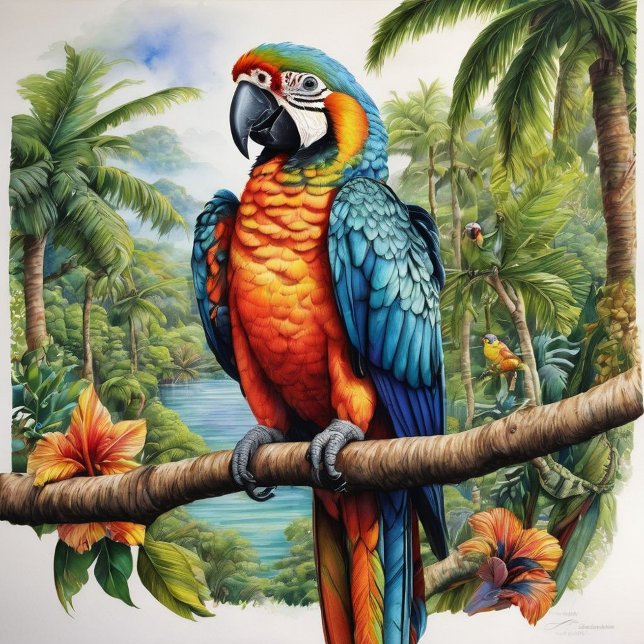 Schöne Regenbogen Parrots Necktie Krawatte (Von Creator hochgeladen)