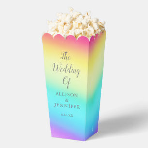 Schöne Regenbogen-Personalisierte Hochzeitspopcorn Geschenkschachtel