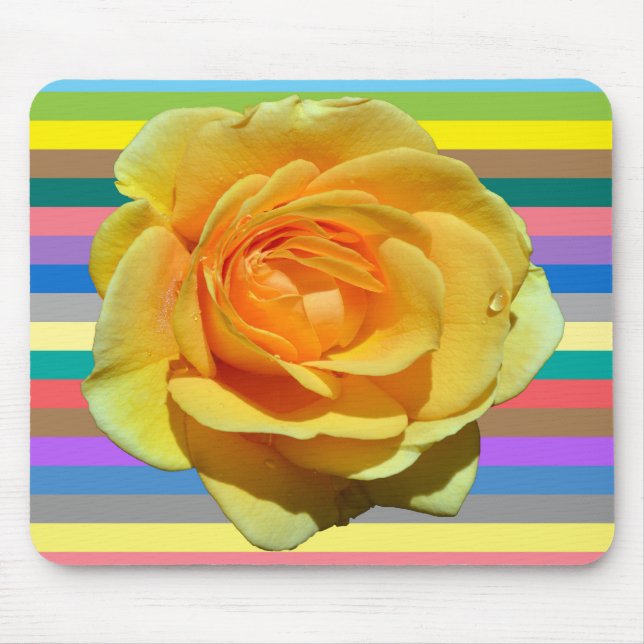 Schöne Regenbogen-Rose Mousepad (Vorne)