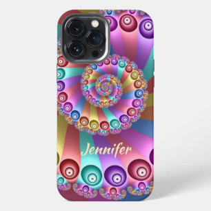 Schöne Regenbogenfarben Abstrakte Fraktal-Kunst Na iPhone 13 Pro Max Hülle
