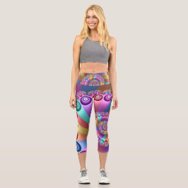 Schöne Regenbogenfarben Abstraktes Fraktal Kunst,  Capri Leggings